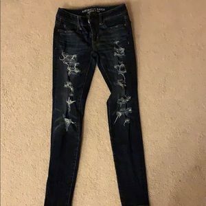 American Eagle dark wash ripped jeans
